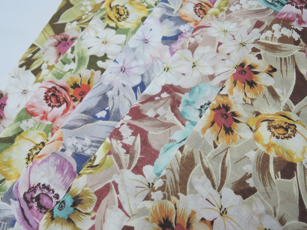 花柄　綿ローン　銀座マギー