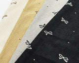 コーデュロイプリント (リボン&ドット柄／4色)【30cm以上10cm単位】