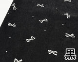 コーデュロイプリント (リボン&ドット柄／4色)【30cm以上10cm単位】