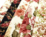 バラ柄プリント生地 (5種類)【30cm以上10cm単位】