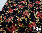 バラ柄プリント生地 (5種類)【30cm以上10cm単位】