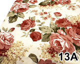 バラ柄プリント生地 (5種類)【30cm以上10cm単位】