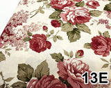 バラ柄プリント生地 (5種類)【30cm以上10cm単位】