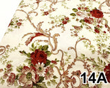 バラ柄プリント生地 (5種類)【30cm以上10cm単位】