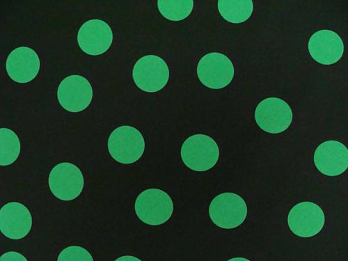 サラリとした水玉生地・大 【ブラック&グリーン】【10cm】 – 手芸マキ